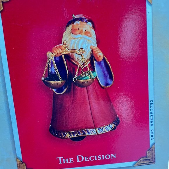 Hallmark Keepsake THE DECISION Santa Claus Ornament New In Box 2003 - Picture 4 of 9